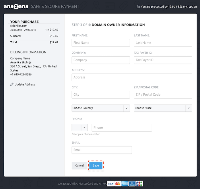 How to register a domain? – anaZana help center